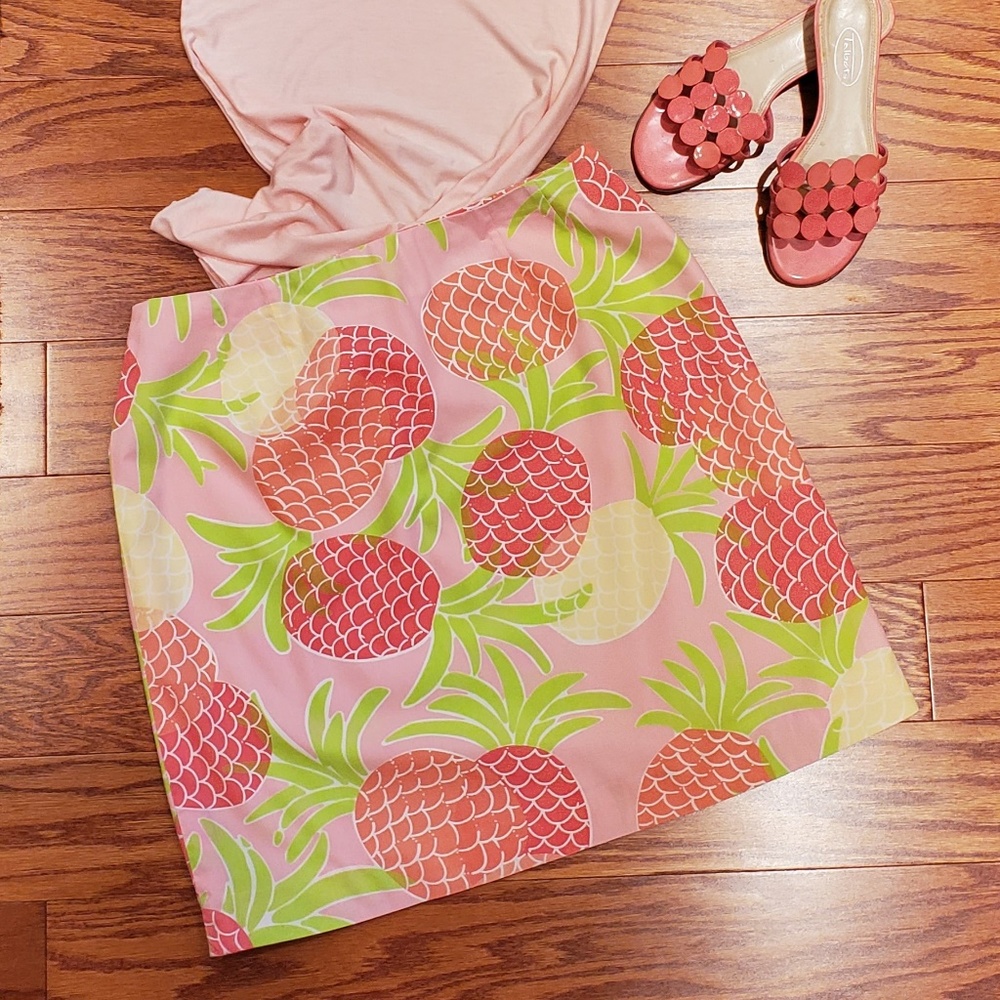 LILLY PULITZER PINK PINEAPPLE SKIRT 10P
